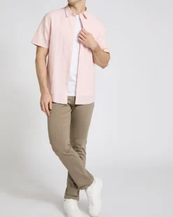 Fashion Dunnes Stores Regular Fit Linen Blend Short Sleeve Shirt