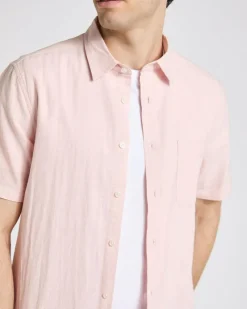 Fashion Dunnes Stores Regular Fit Linen Blend Short Sleeve Shirt