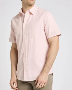 Fashion Dunnes Stores Regular Fit Linen Blend Short Sleeve Shirt