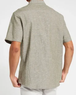 Discount Dunnes Stores Regular Fit Linen Blend Short Sleeve Shirt