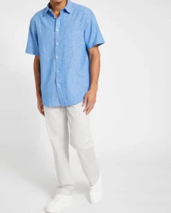 New Dunnes Stores Regular Fit Linen Blend Short Sleeve Shirt