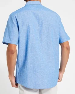 New Dunnes Stores Regular Fit Linen Blend Short Sleeve Shirt