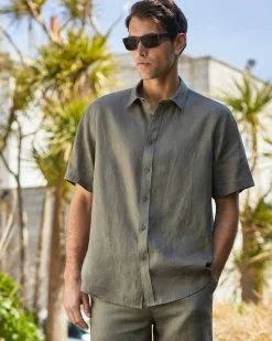 Online Dunnes Stores Regular Fit Pure Linen Short-Sleeved Shirt