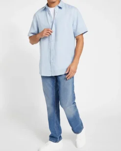 Discount Dunnes Stores Regular Fit Pure Linen Short-Sleeved Shirt