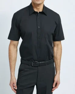 New Dunnes Stores Regular Fit Short-Sleeved Cotton Rich Shirt