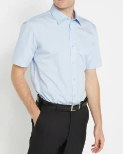 Clearance Dunnes Stores Regular Fit Short-Sleeved Cotton Rich Shirt