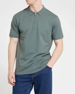 Fashion Dunnes Stores Regular Fit Zip Popcorn Polo