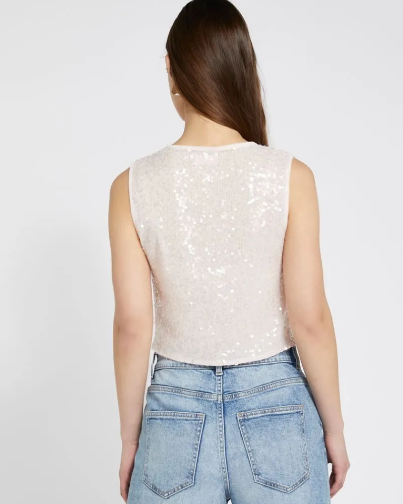 Online Dunnes Stores Savida Bailey Sequin Vest Top