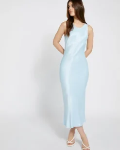 Best Dunnes Stores Savida Blue Satin Midi Dress