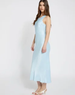 Best Dunnes Stores Savida Blue Satin Midi Dress