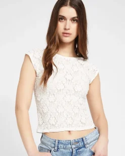 Clearance Dunnes Stores Savida Charli Lace Short Sleeve Top
