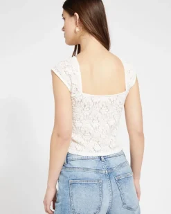 Clearance Dunnes Stores Savida Charli Lace Short Sleeve Top