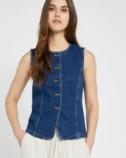 Hot Dunnes Stores Savida Crew Neck Denim Waistcoat