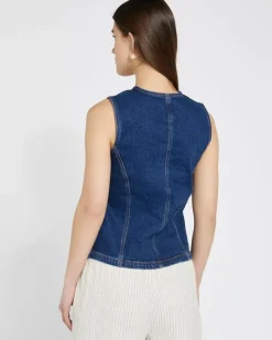 Hot Dunnes Stores Savida Crew Neck Denim Waistcoat