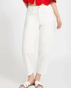 Best Dunnes Stores Savida High Rise White Barrel Jeans
