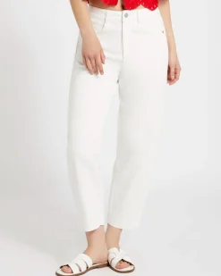 Best Dunnes Stores Savida High Rise White Barrel Jeans