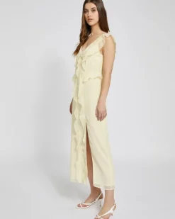 Sale Dunnes Stores Savida Mia Ruffle Lemon Midi Dress