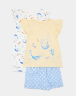 Clearance Dunnes Stores Short Pyjama Set - Pack Of 2 (6 Months-4 Years)
