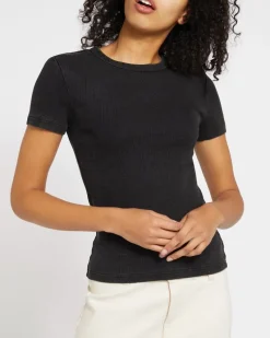 Best Dunnes Stores Short Sleeve Ribbed Crew Neck T-Shirt