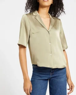 Discount Dunnes Stores Short Sleeve Satin Shirt