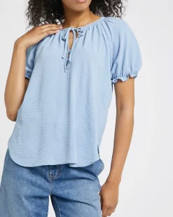 Best Dunnes Stores Short-Sleeved Tie Front Top