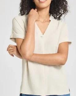 Hot Dunnes Stores Short-Sleeved V-Neck Woven Top