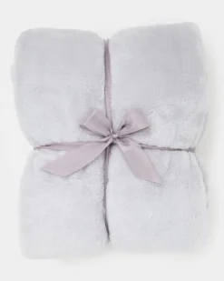 Discount Dunnes Stores Silver Fleece Throw