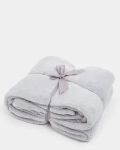 Discount Dunnes Stores Silver Fleece Throw