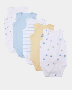 Clearance Dunnes Stores Sleeveless Bodysuits - Pack Of 5 (0 months-3 years)