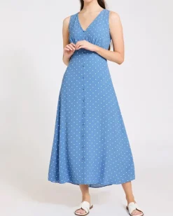 Outlet Dunnes Stores Sleeveless Viscose Polka Dot Midi Dress