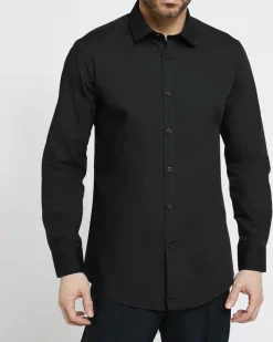 Best Dunnes Stores Slim Fit Long-Sleeved Cotton Rich Shirt