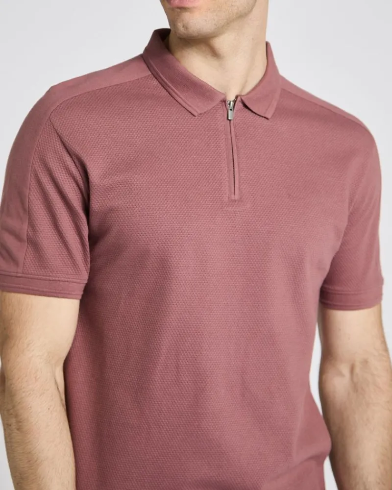 New Dunnes Stores Slim Fit Panel Popcorn Polo