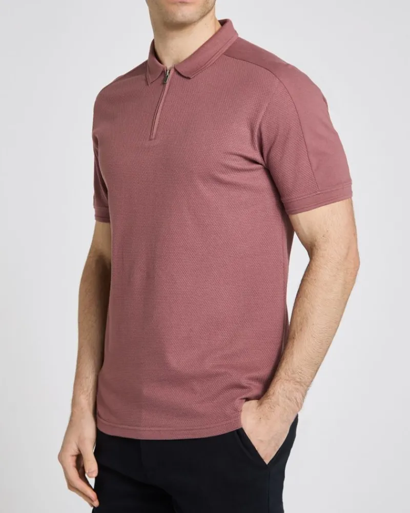 New Dunnes Stores Slim Fit Panel Popcorn Polo