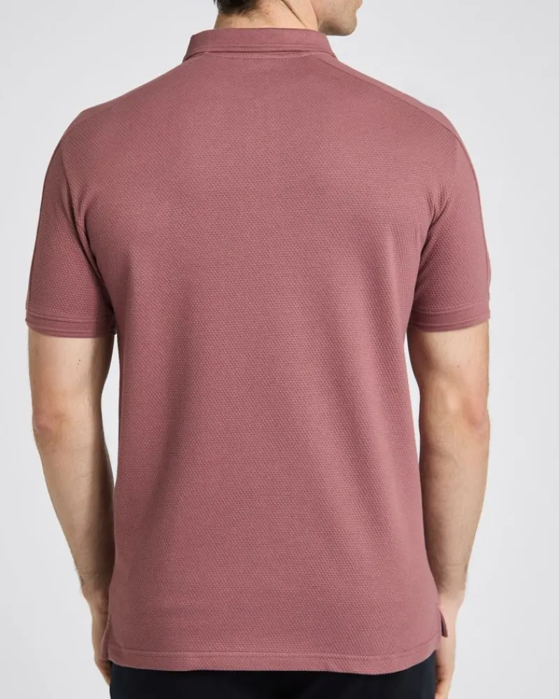 New Dunnes Stores Slim Fit Panel Popcorn Polo
