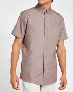 Clearance Dunnes Stores Slim Short Sleeve Oxford Shirt
