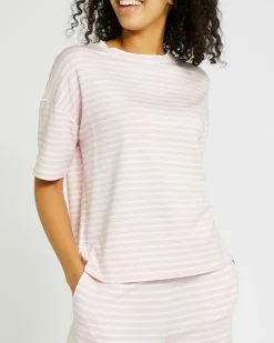 Sale Dunnes Stores Soft Long Sleeve Stripe Pyjama Top