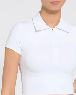 New Dunnes Stores Soft Sculpt Crop Polo Top