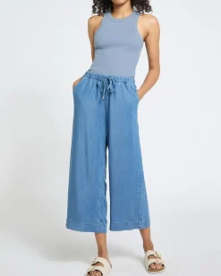 Discount Dunnes Stores Soft Wide Leg Crop Lyocell Trousers