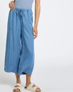 Discount Dunnes Stores Soft Wide Leg Crop Lyocell Trousers