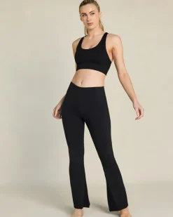 Outlet Dunnes Stores Stretch Cotton Black Flared Leggings
