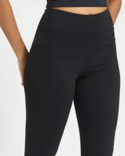 Outlet Dunnes Stores Stretch Cotton Black Flared Leggings