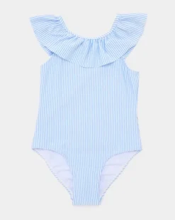 Hot Dunnes Stores Stripe Frill Swimsuit (3-14 Years)