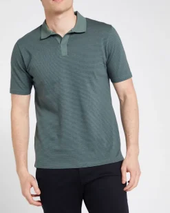 Fashion Dunnes Stores Textured Jaquard Polo Top