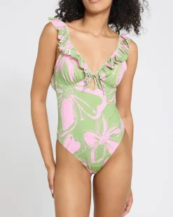 Sale Dunnes Stores Tummy Control Frill Plunge Swimsuit