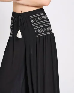 Best Dunnes Stores Viscose Crinkle Embroidered Palazzo Trousers
