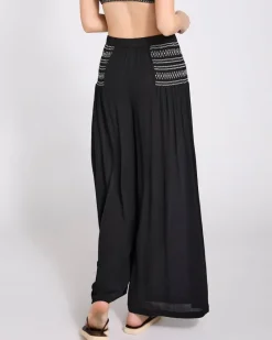 Best Dunnes Stores Viscose Crinkle Embroidered Palazzo Trousers