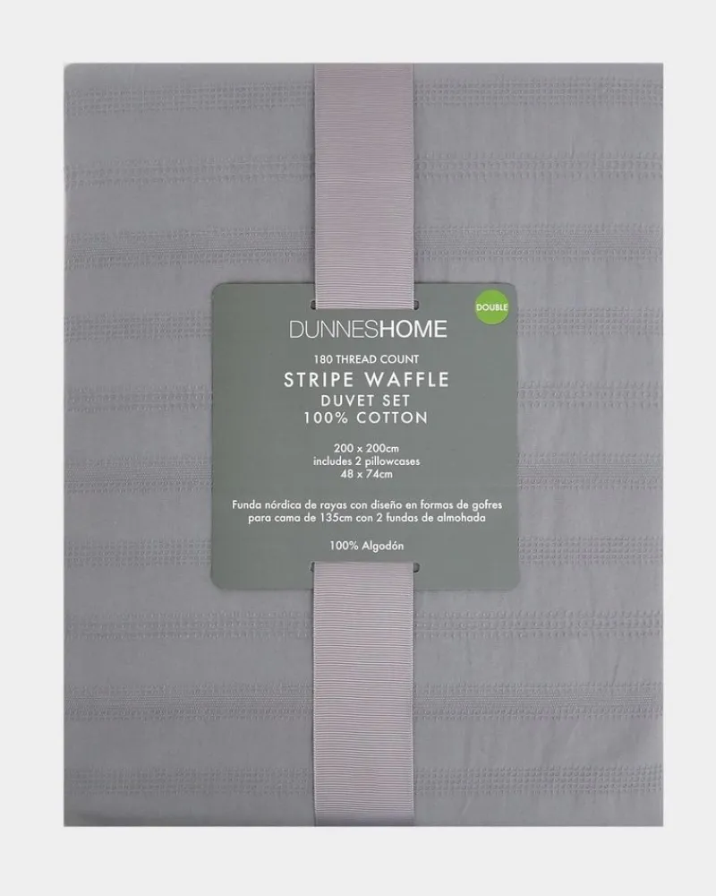Outlet Dunnes Stores Waffle Stripe Duvet Set