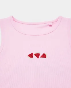 Fashion Dunnes Stores Watermelon Short Pyjama Vest (3-14 Years)
