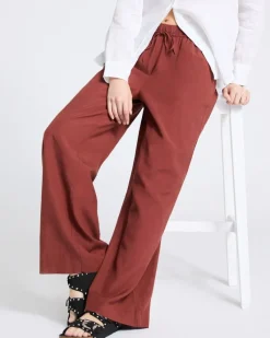 Sale Dunnes Stores Wide Leg Linen Blend Trousers