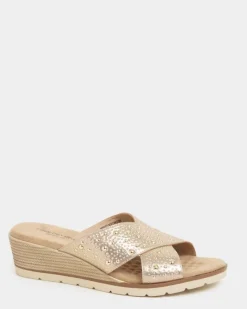 Clearance Dunnes Stores Wide-Fit Beaded Mule Sandal